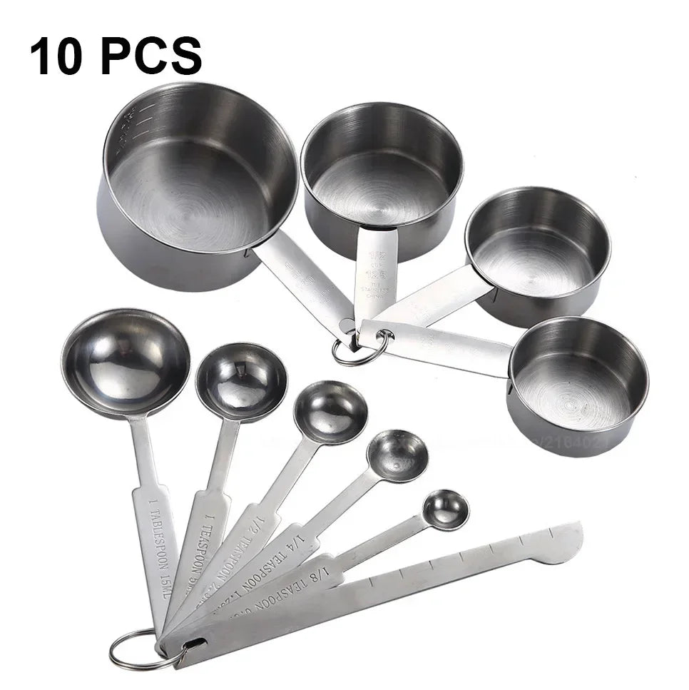 UPORS Stainless Steel Measuring Cups & Spoons Set